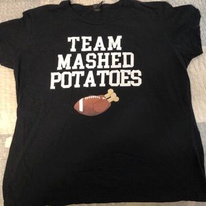 #team mash potatoes black t shirt